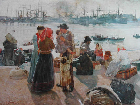 Eine Familie am Hafen