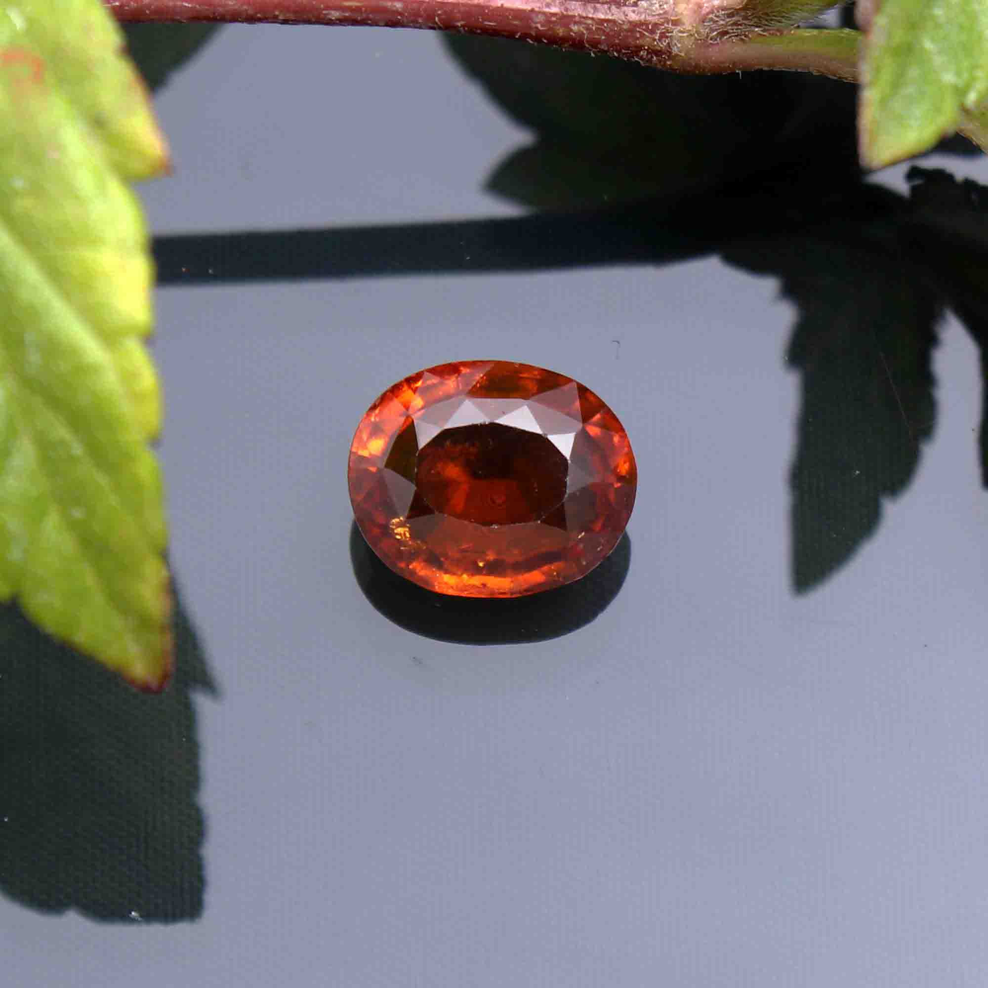 Natural Hessonite (Gomed Ratna) Oval Shape Mixed Cut Gemstone 6.76 Cts. Creative Shoot by Jeevan Ratna