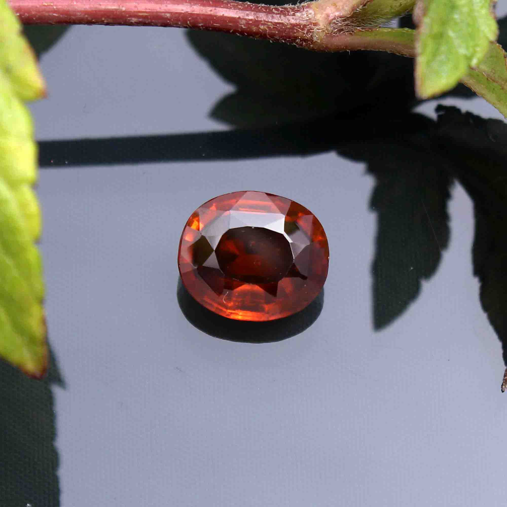 Natural Hessonite (Gomed Ratna) Oval Shape Mixed Cut Gemstone 6.15 Cts. Creative Shoot by Jeevan Ratna