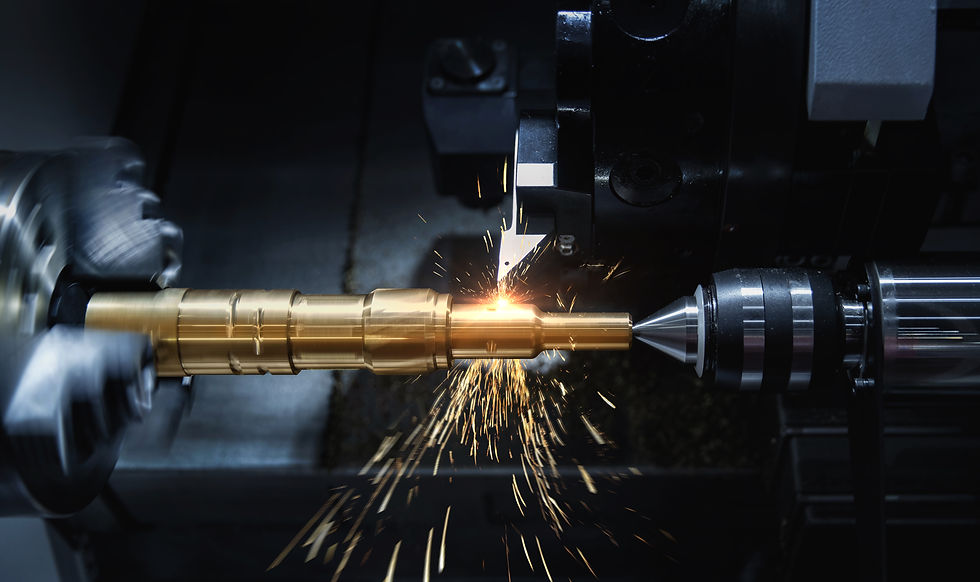 Metal machine tools industry. CNC turning machine high-speed cutting is operation.flying s
