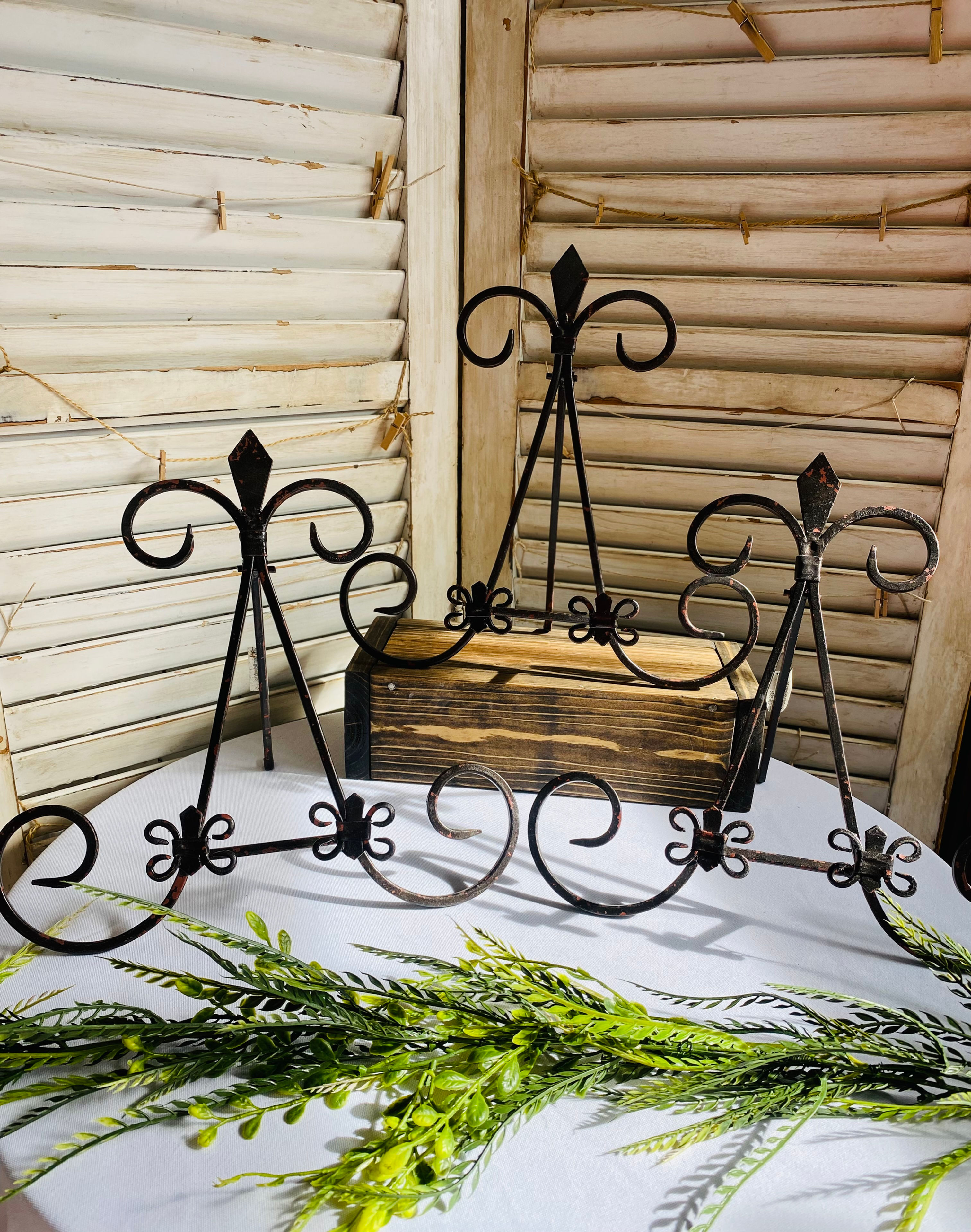 Easel Rustic Black Scroll 8x10 Picture Holder 3 available