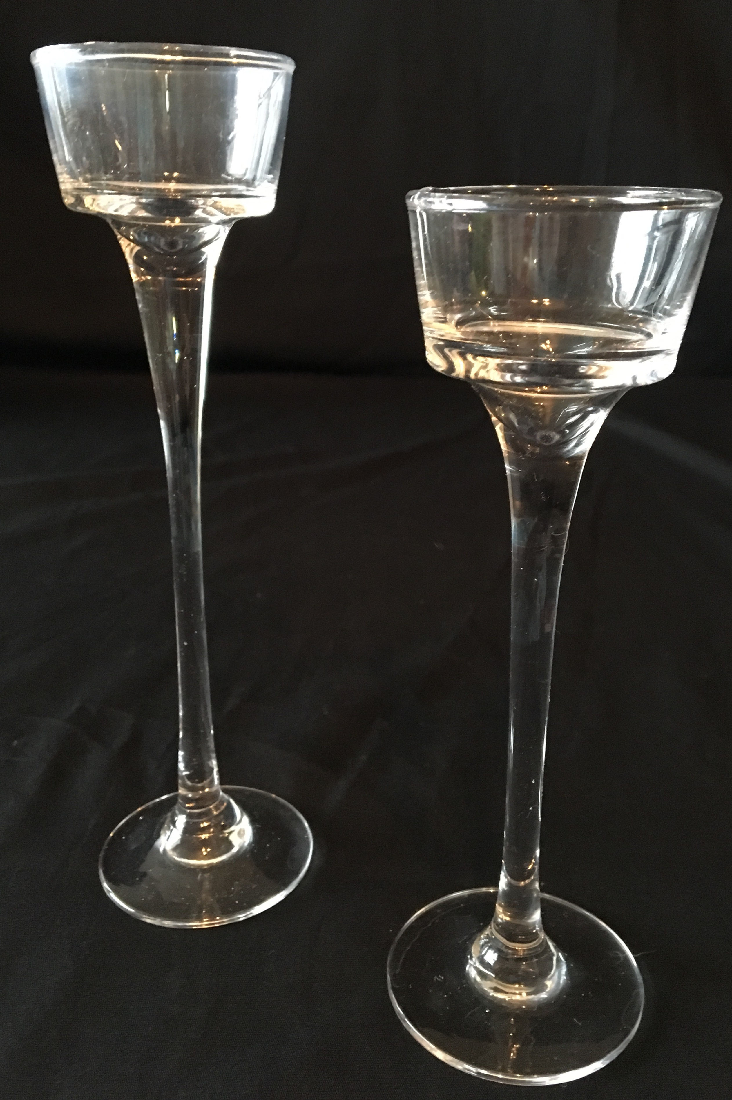 Votive Long Stem Glass Tea Light 8” &7” tall 18 available