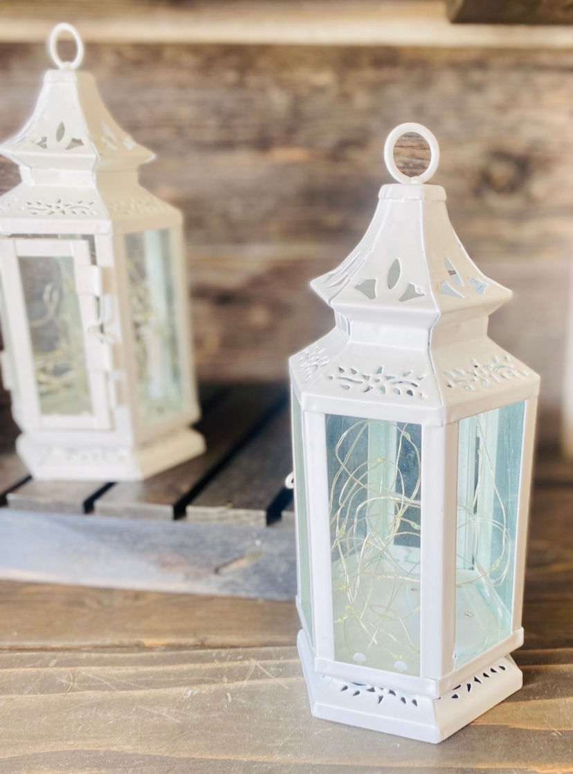 Thumbnail: Lanterns White Glossy Fairytale 8” 15 available