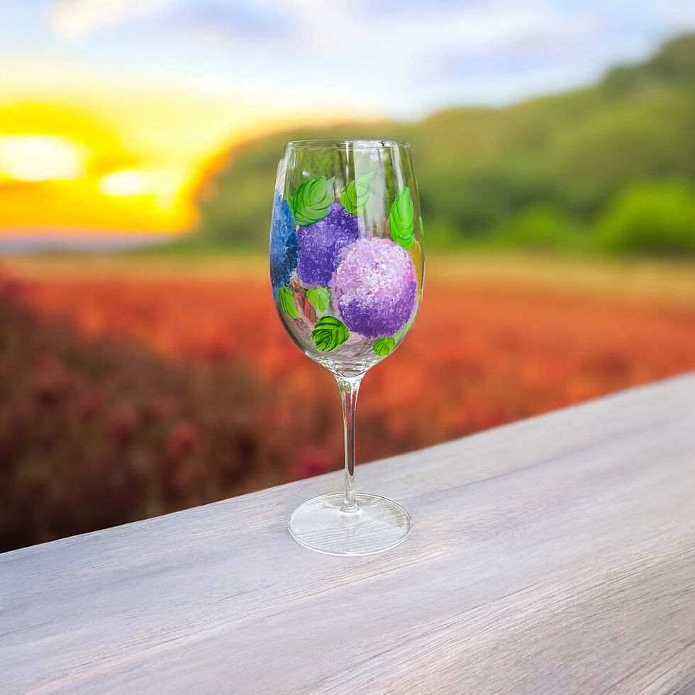 Thumbnail: Hand painted floral Wine Glass | various floral designs