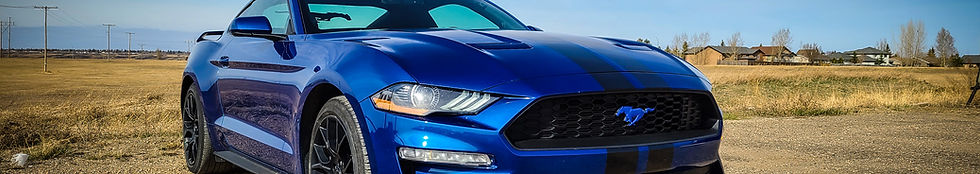 blue Mustang with ceramic coating