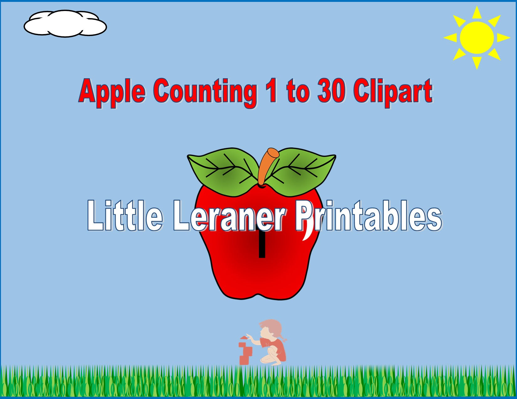 Numbered Apples 1 to 30 Clipart