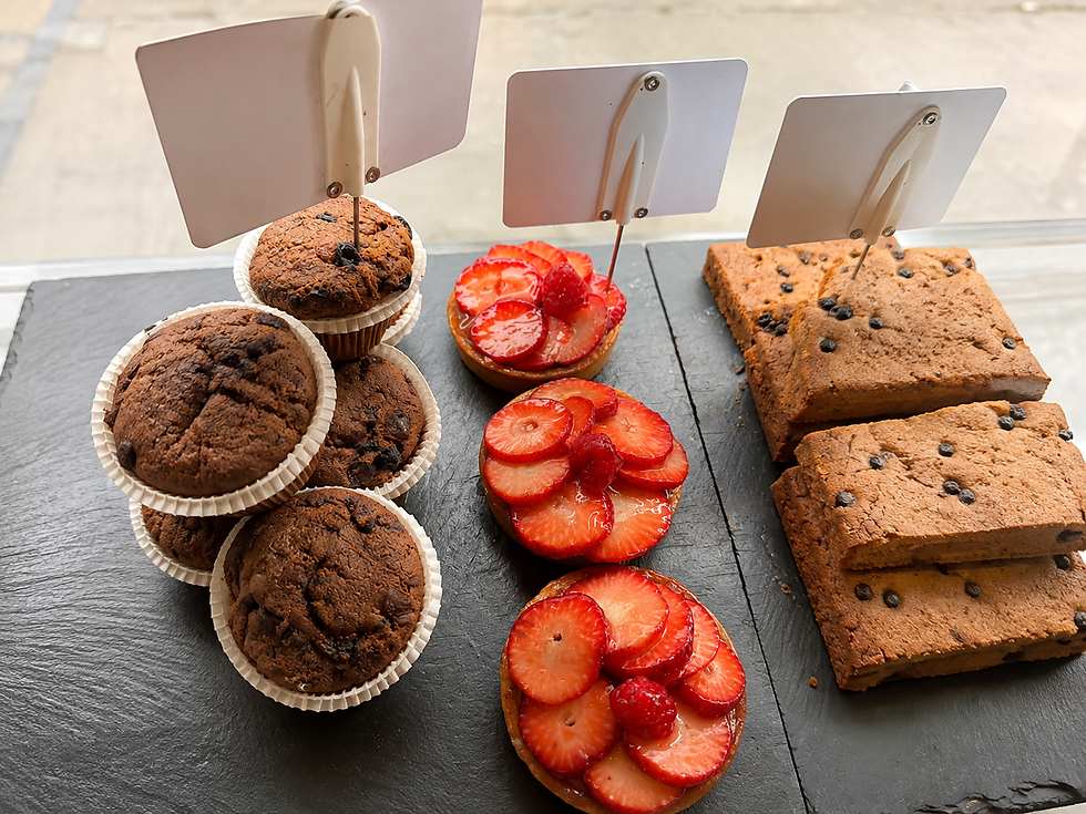 Nos pâtisseries moins sucrées.