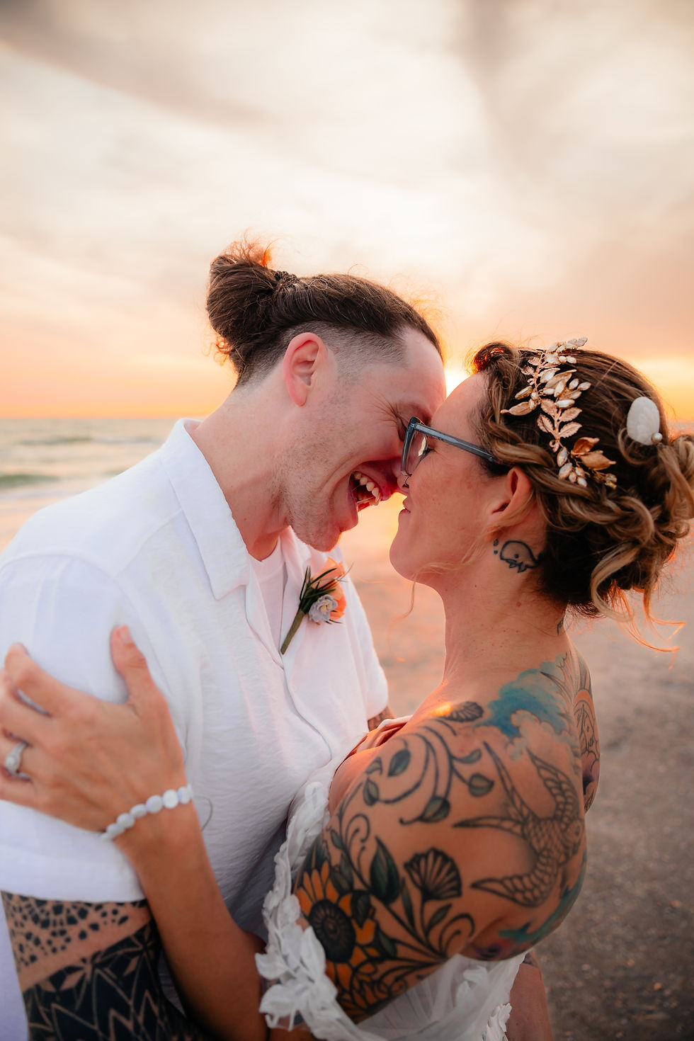 sunset beach wedding on treasure island florida