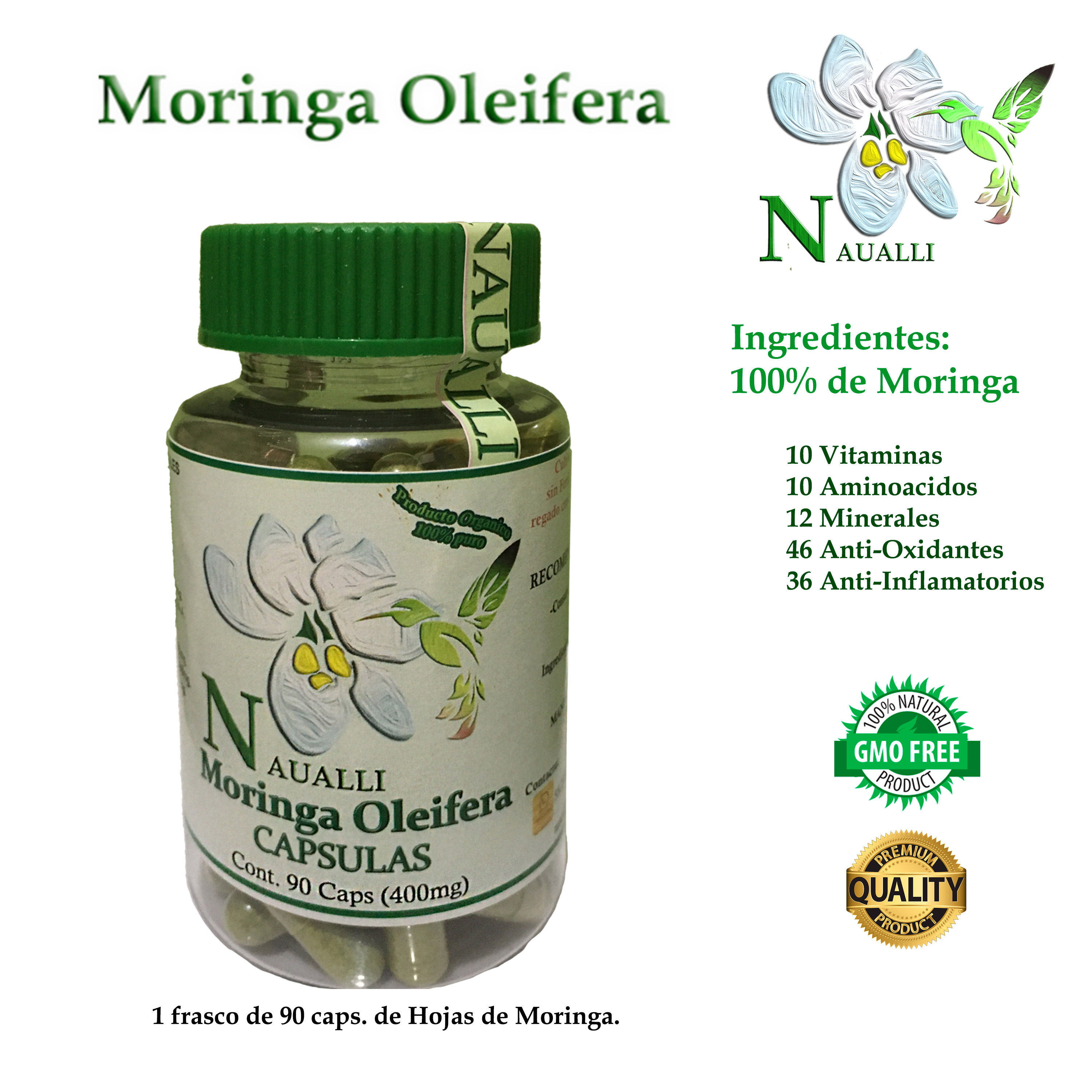 Hojas de Moringa 100% (90 Cápsulas)