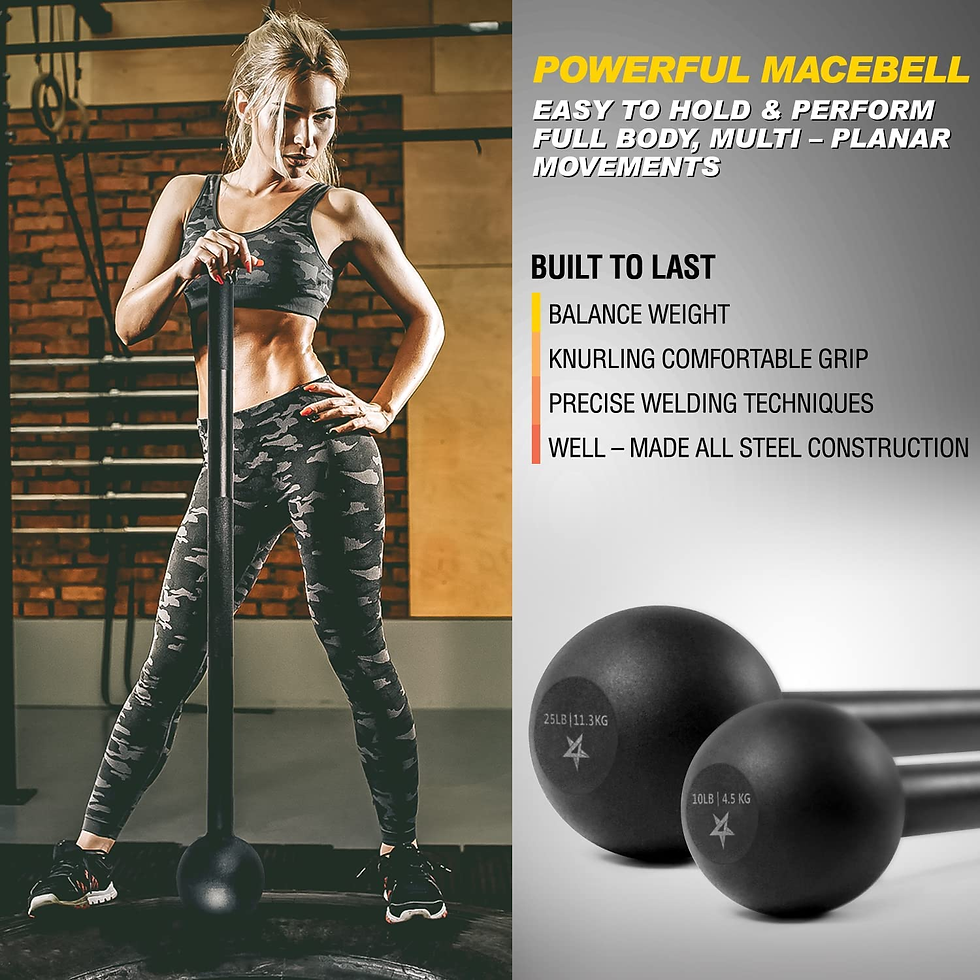 Thumbnail: Woman holding macebell, powerful design