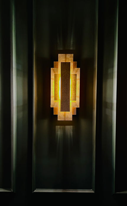 Modern lighting details and custom wall panelling