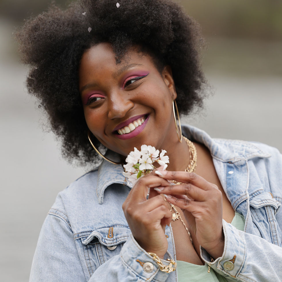 Woman holding a flower