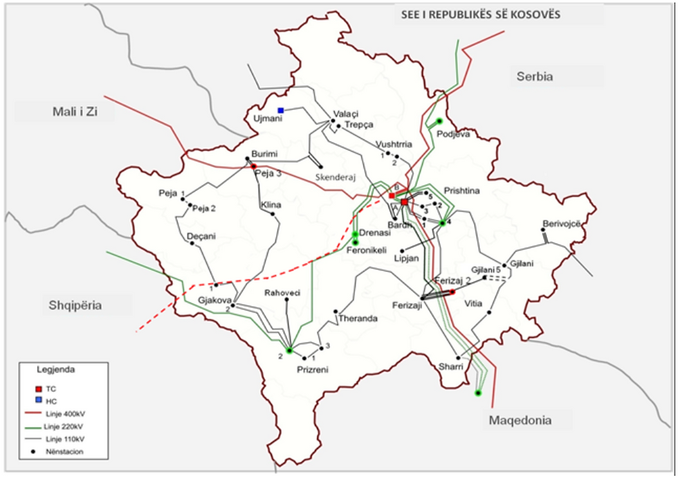 Figure 5. Electricity infrastructure of Kosovo.