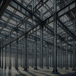 DALL·E 2025-02-15 15.17.31 - Structure de charpente métallique moderne pour bâtiment indus