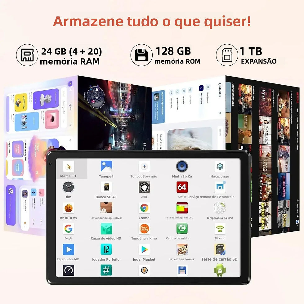 Miniatura: 10 Inch Android 15 Tablet 8 Core Tablets 24(4+20)GB+128GB 1TB Expansion WiFi6 5M