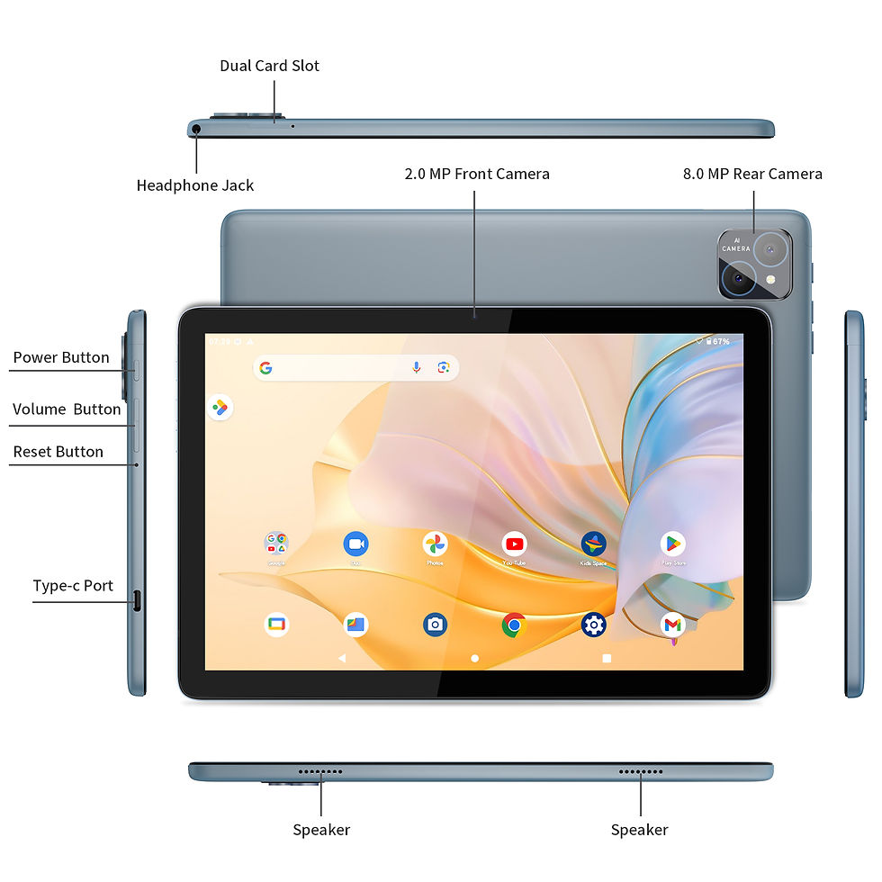 Miniatura: PRITOM TAB11 Android 15 Tablet 10 Inch, 8GB(4+4 Expand) RAM + 128GB ROM, Octa Co
