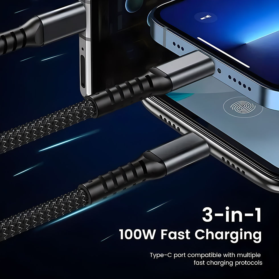 Miniatura: 100W Fast Charging Cable Multi Charger Cable Nylon Braided Multiple USB Universa