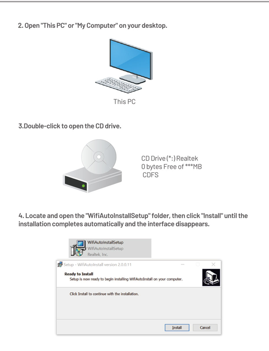 Miniatura: Vention WiFi Adapter AC650 WiFi5 5G&2.4G USB WiFi Card Dongle for PC Desktop Lap