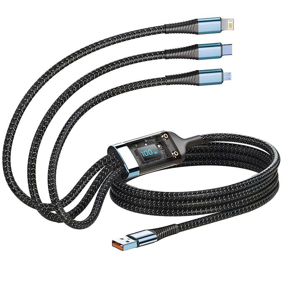 Miniatura: 100W Fast Charging Cable Multi Charger Cable Nylon Braided Multiple USB Universa