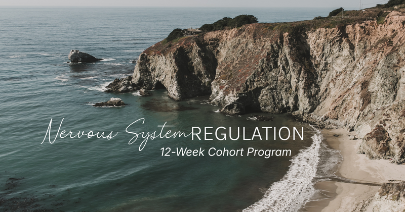 Coastal Beach Picture with "Nervous System Therapy" in white lettering