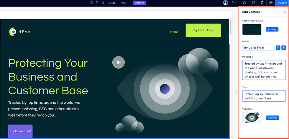 Wix Studio Editor in Content Mode