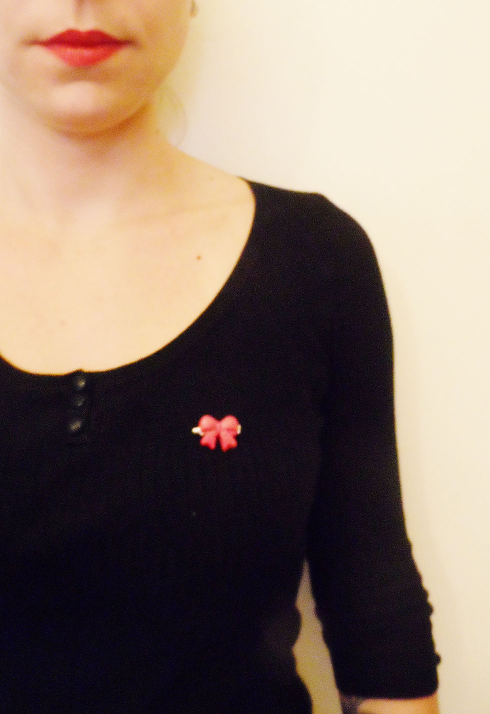 Miniature : Broche noeud rose