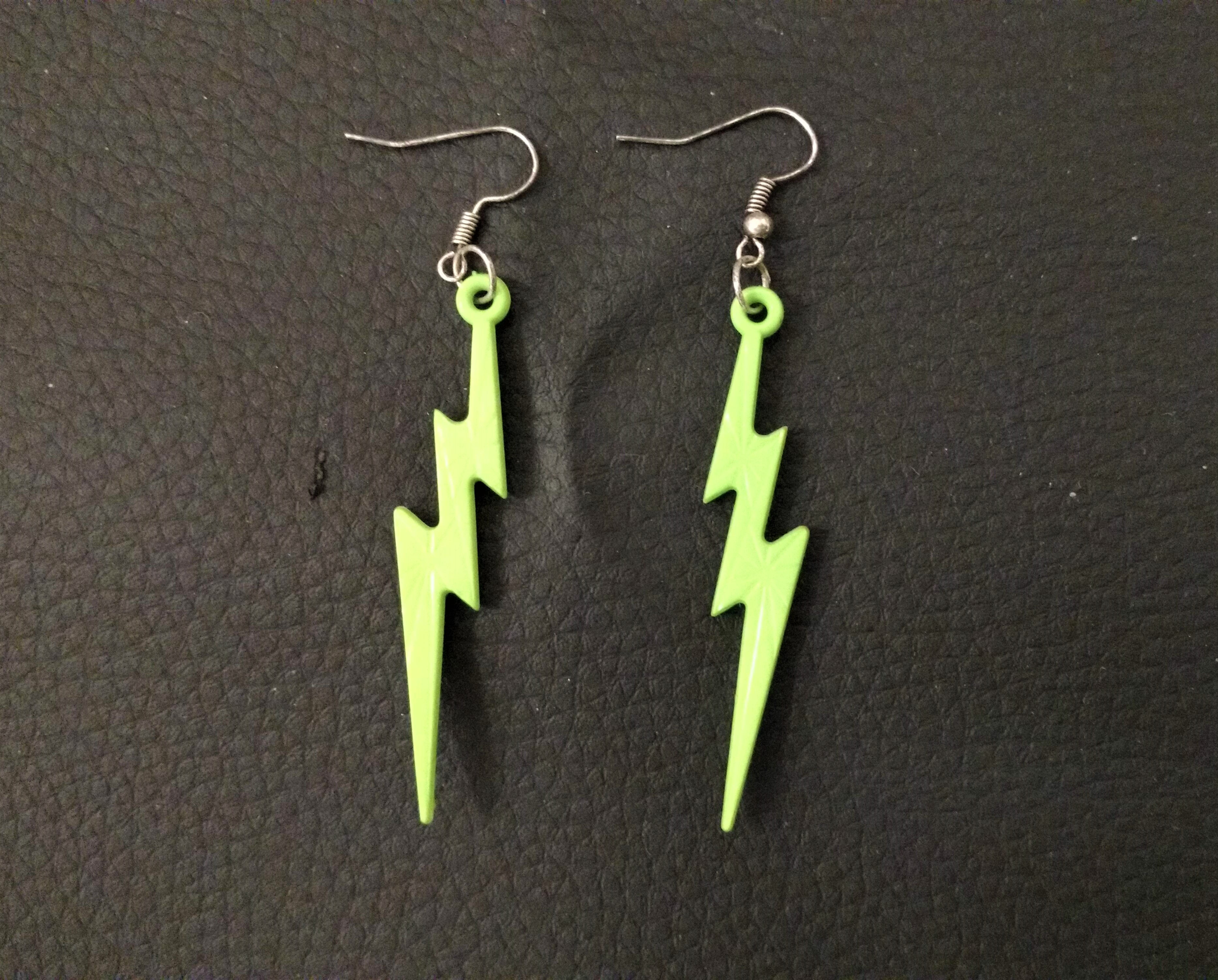 Boucles d'oreilles éclair vert