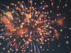 Confetti and lights to indicate our celebration of 9 years of business and significant milestones