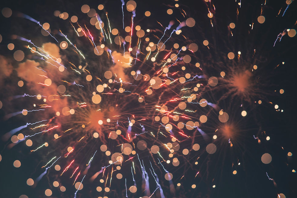 Confetti and lights to indicate our celebration of 9 years of business and significant milestones