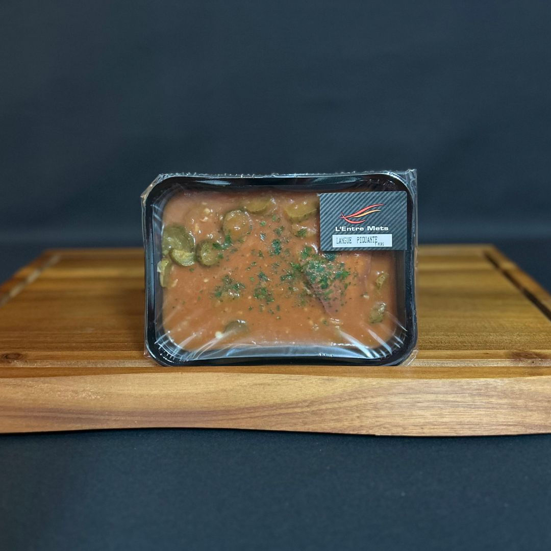 Plat préparé de langue de bœuf sauce piquante