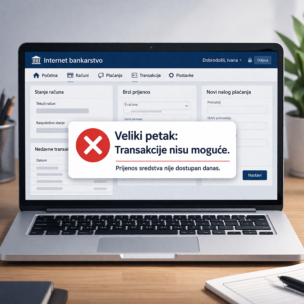 📌 Obavijest: prekid platnog prometa u petak, 3. travnja