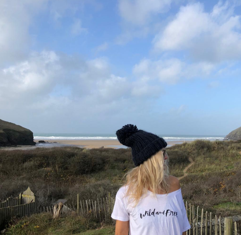 Thumbnail: Ladies Faded Denim Wild &Free T-shirt