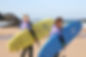 UK surf retreat guests going for a beginner surf lesson with Cornwall surf instructors