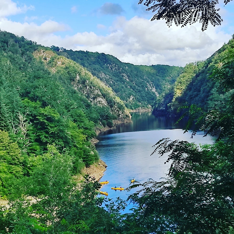 Terrasse avec vue panoramique sur les gorges de la haute Dordogne