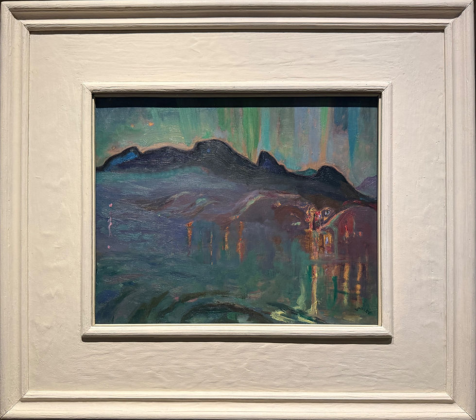 F. H. Varley, Northern Lights, BC, Between 1936 and 1940, oil on wood panel.