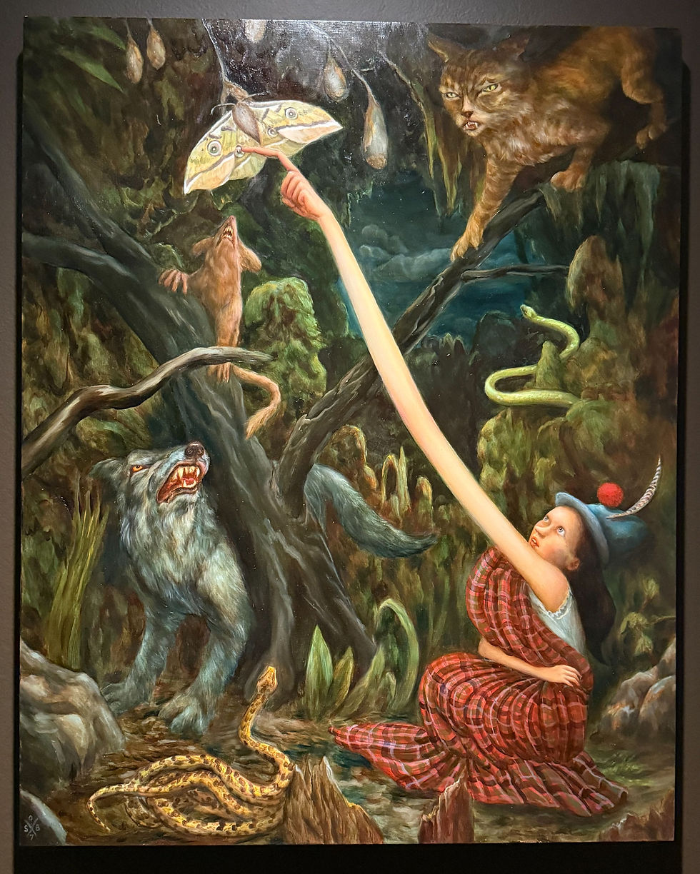 Shary Boyle, Silkworm, For Ay (Highland Series), 2007, Oil on panel.