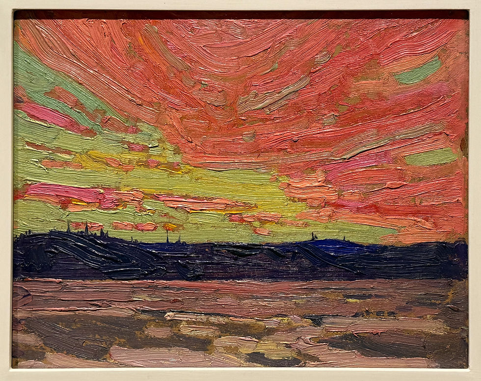 Tom Thomson, Sunset, 1915, oil on board.