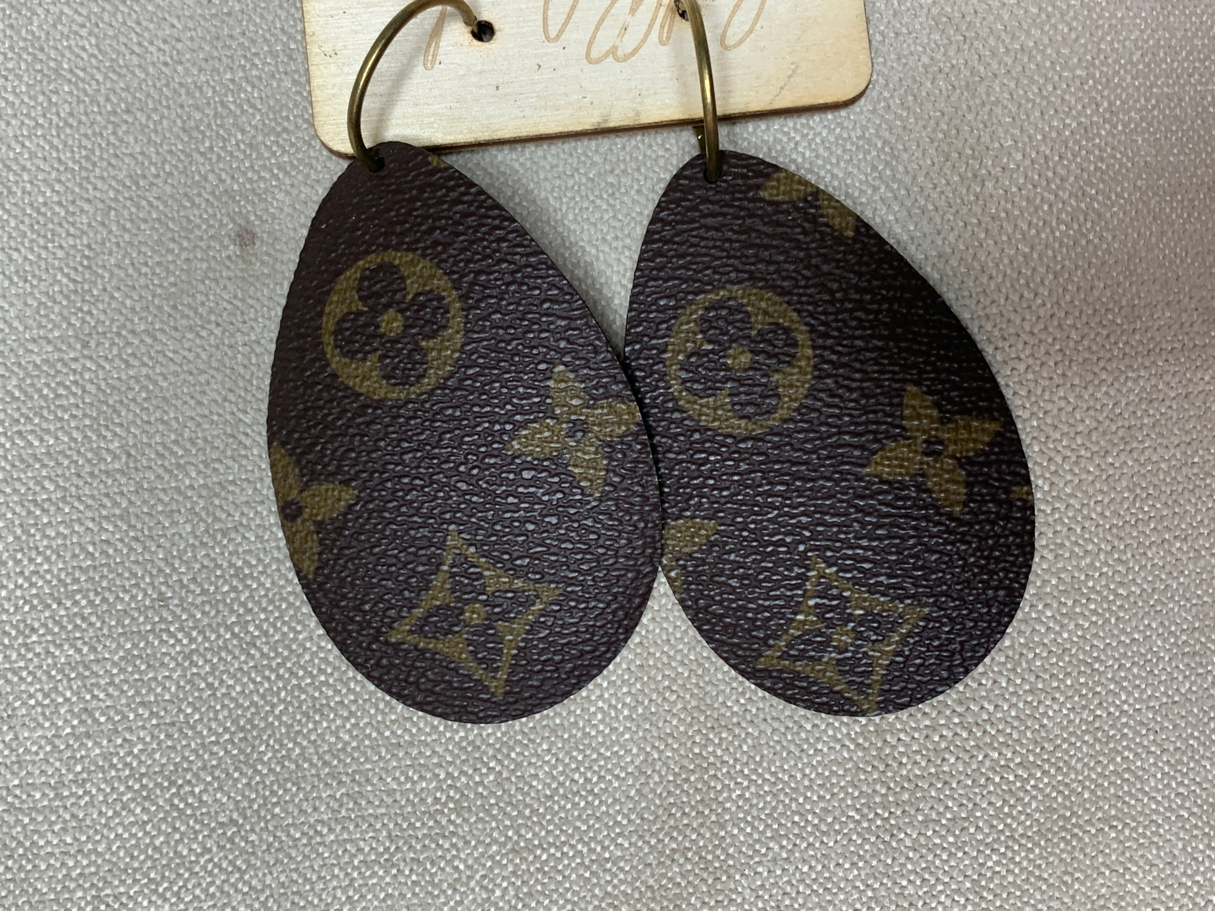 Repurposed Large Oval Louis Vuitton Earring