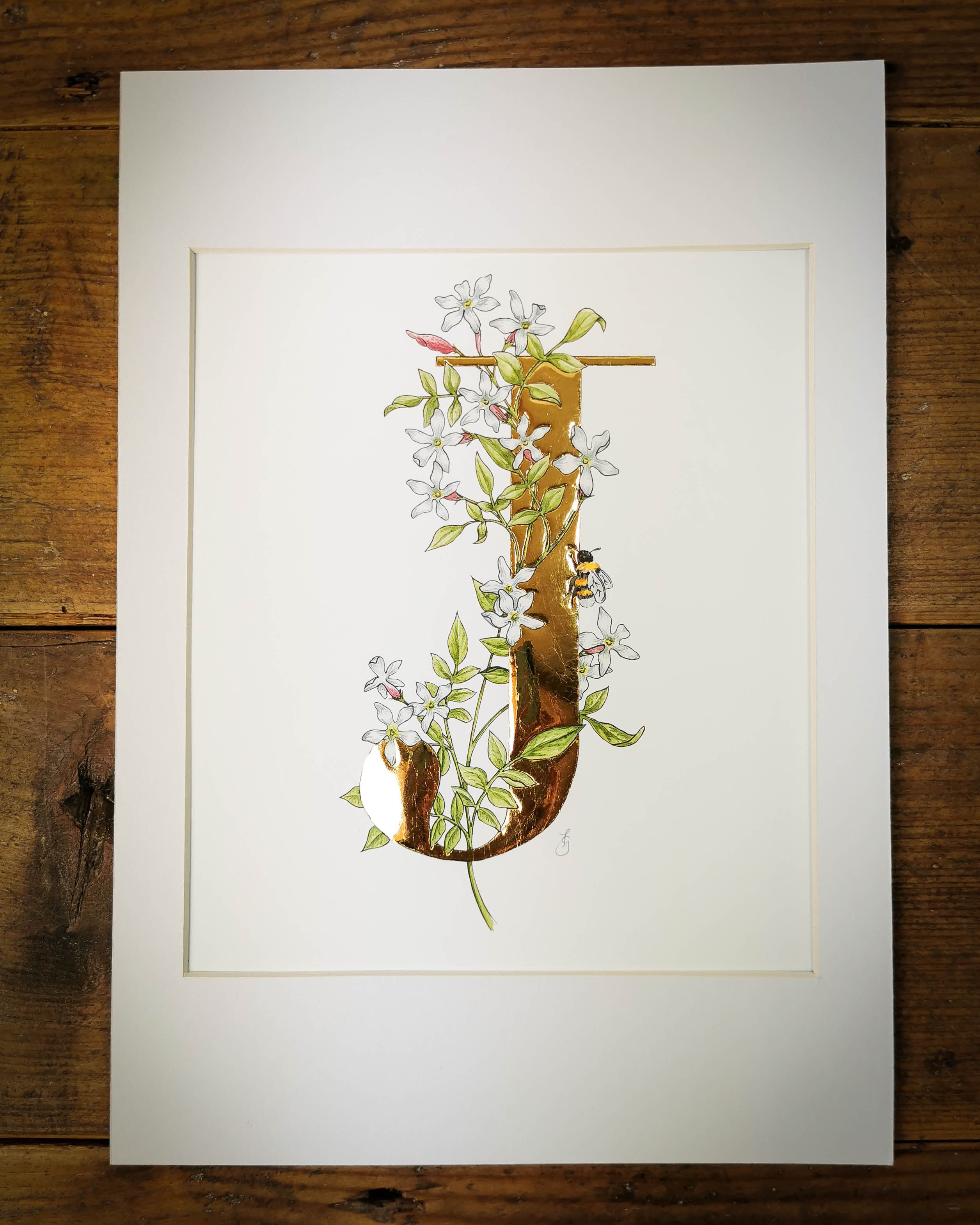 J is for Jasmine Gilded Print