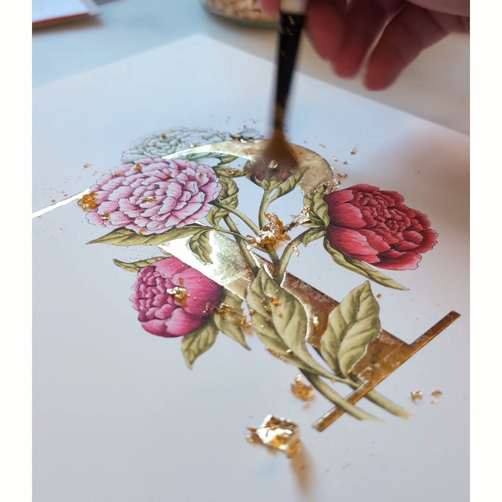 Thumbnail: P is for Peony Gold Leaf Print
