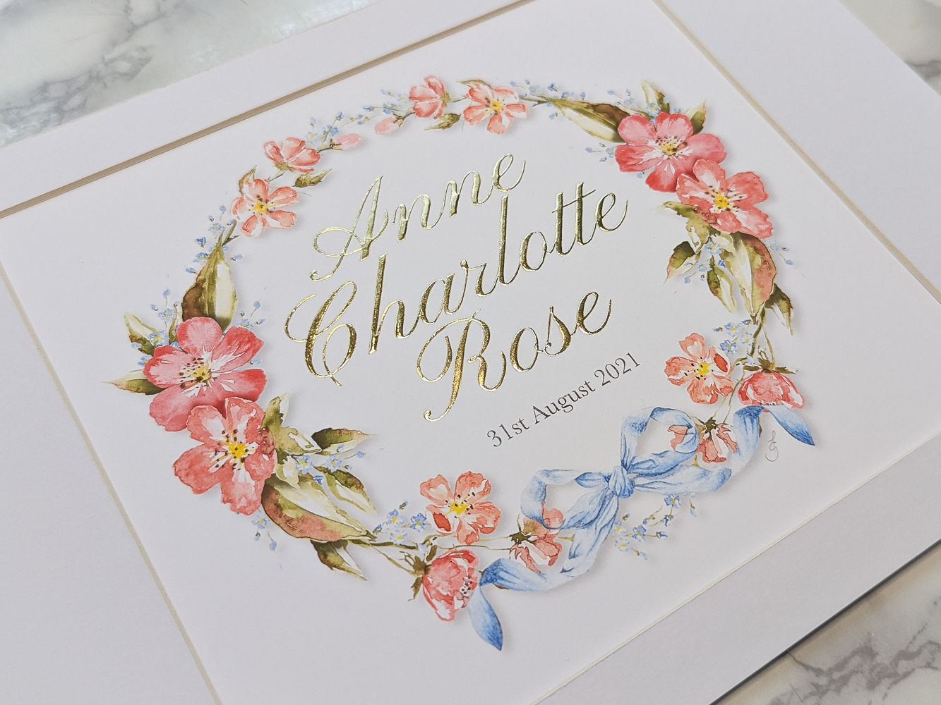 Painted Wild Rose Wreath