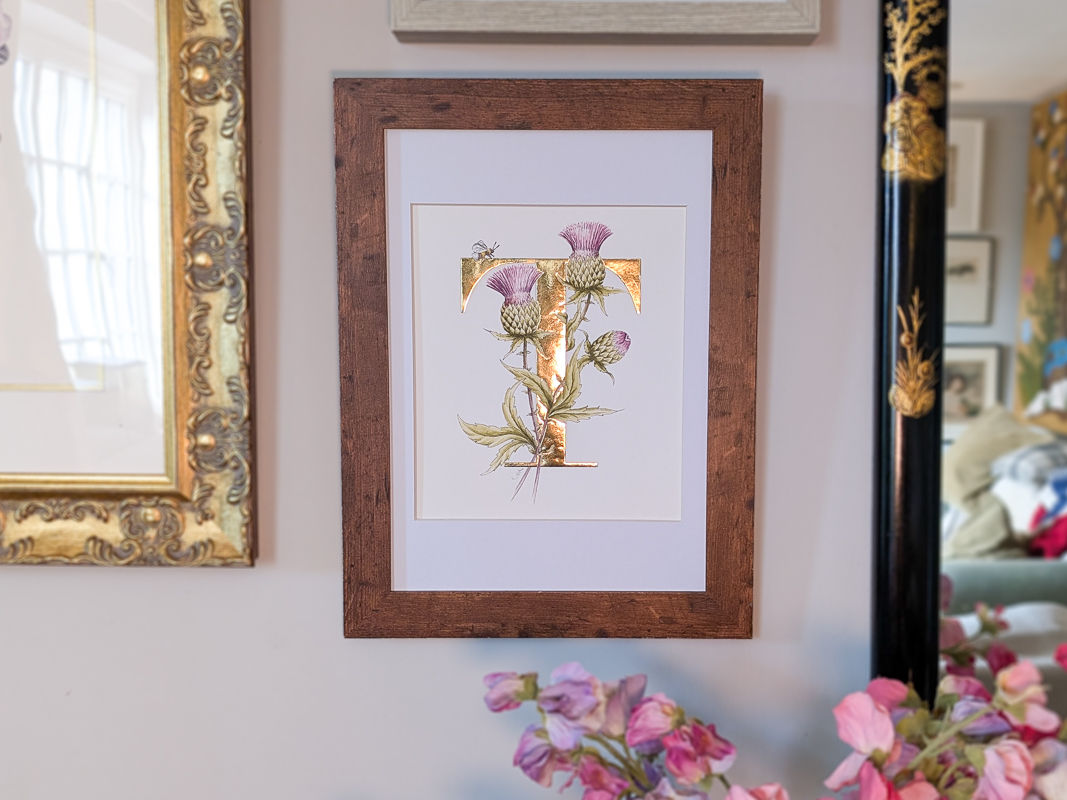T is for Thistle Gold Print