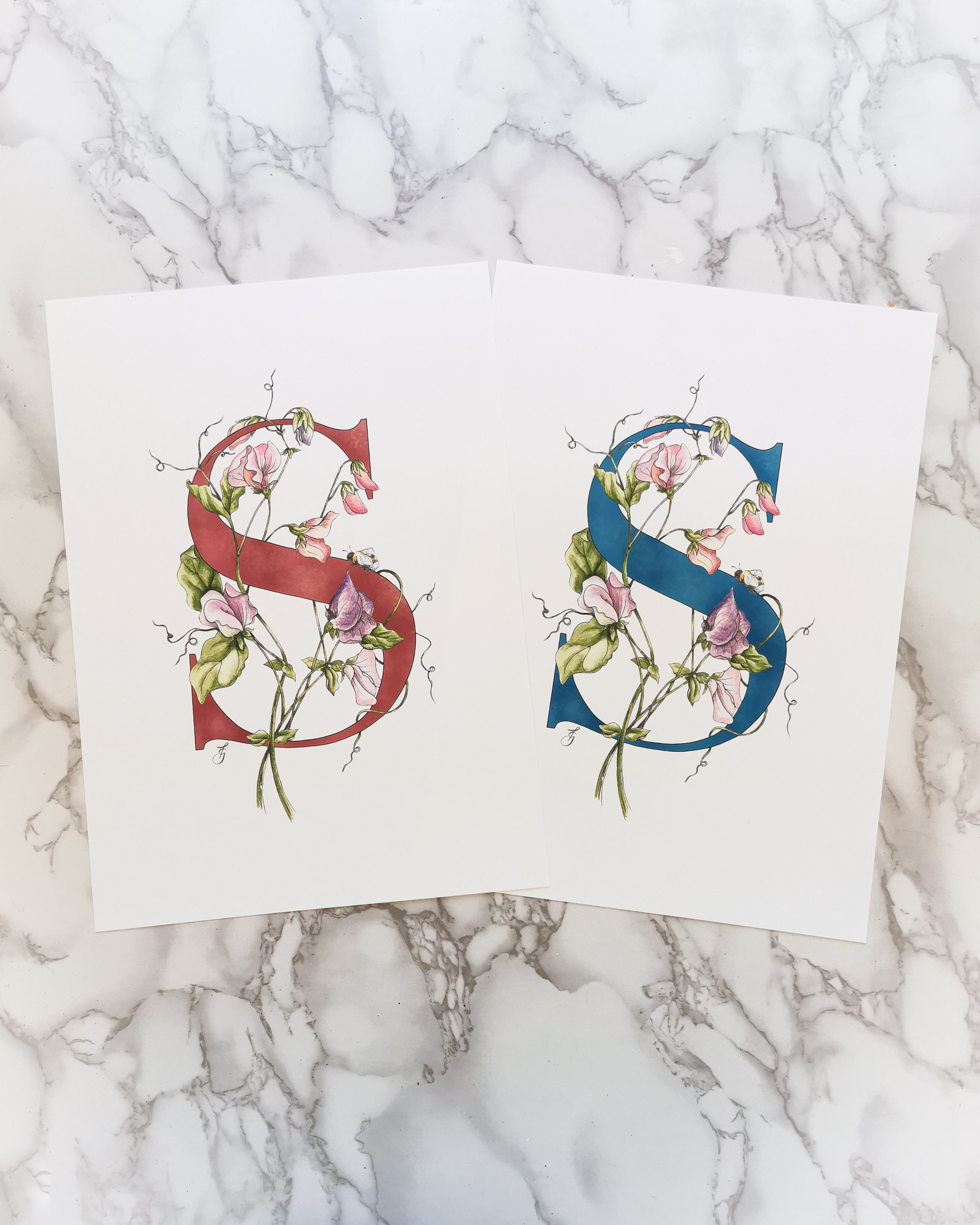S is for Sweetpea Print