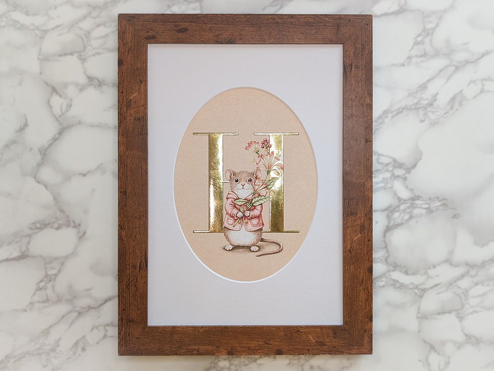 Thumbnail: Birth Month Flower Mice, Gilded Prints