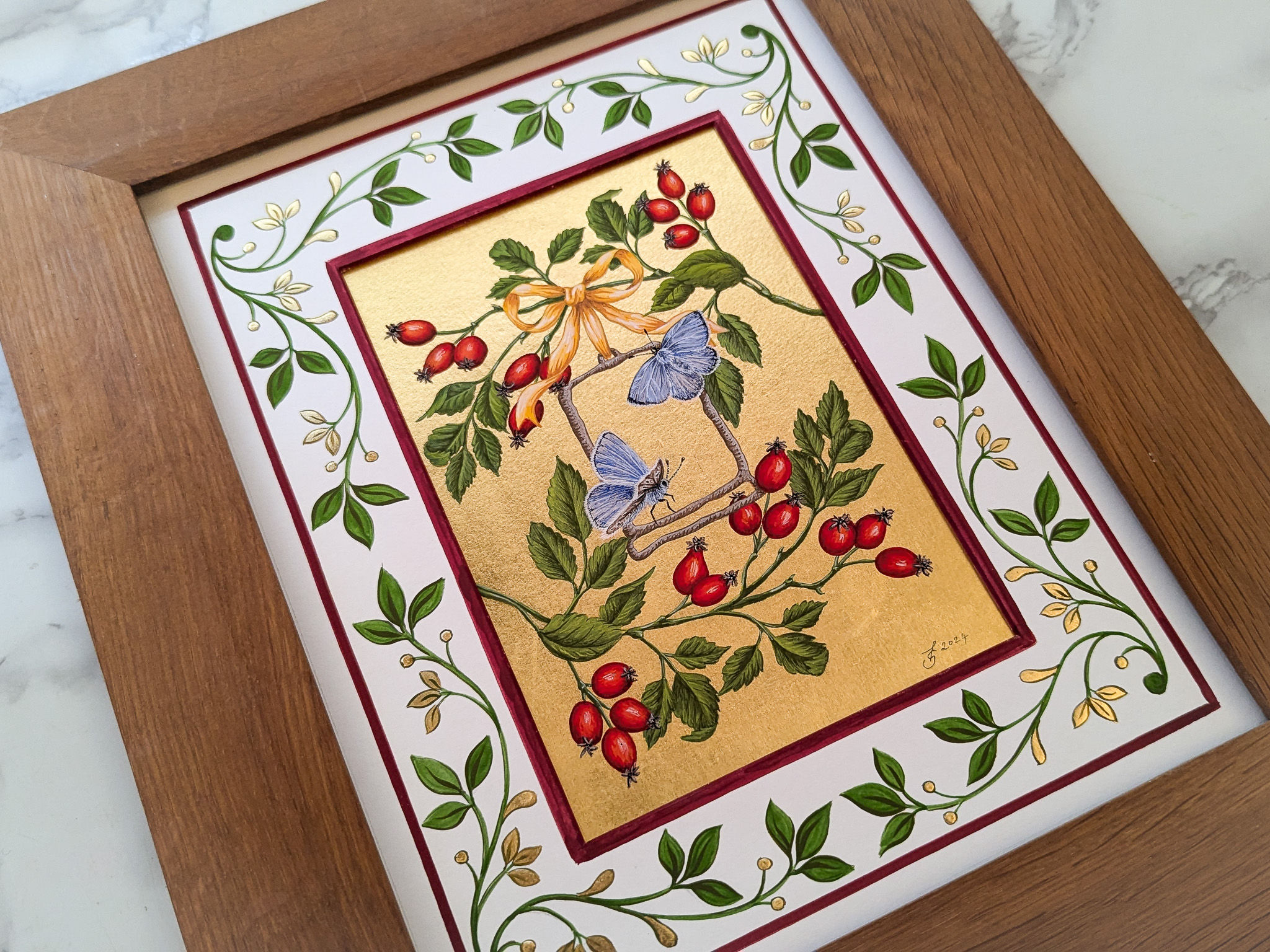 Common Blue and Rosehips Original