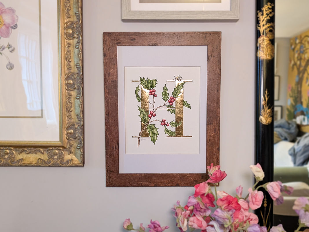 H is for Holly Original Painting