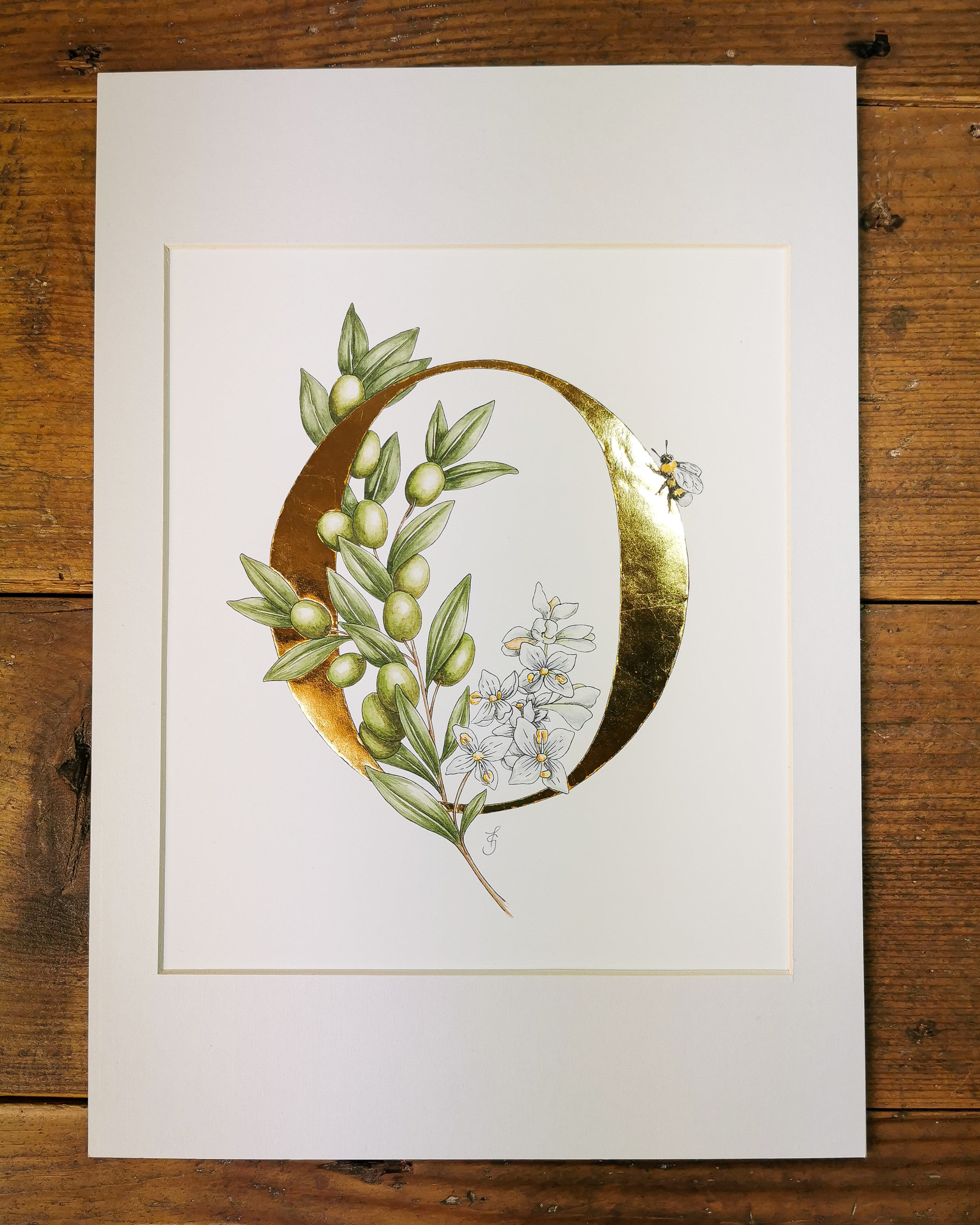O is for Olive Gilded Print