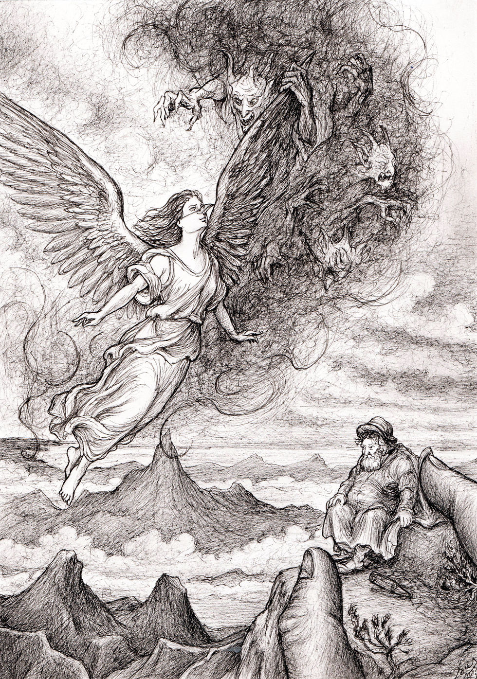Ange et démons - A5 - encre sur papier