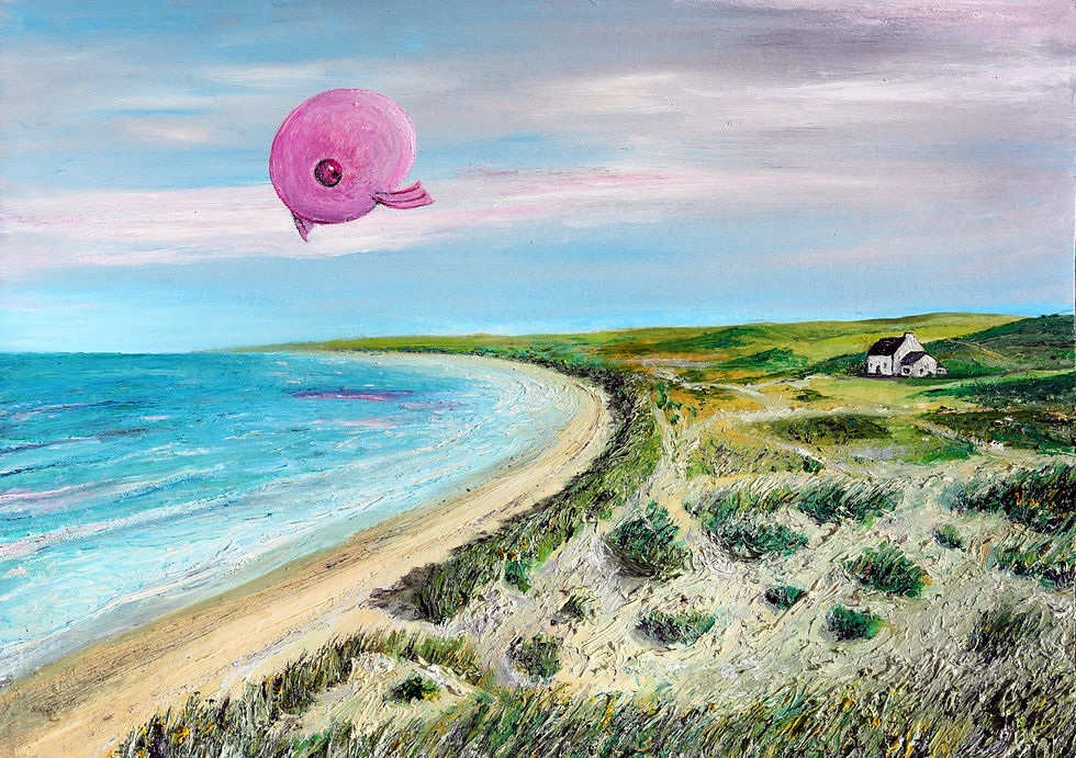 Pinky fly - A4 - huile sur toile