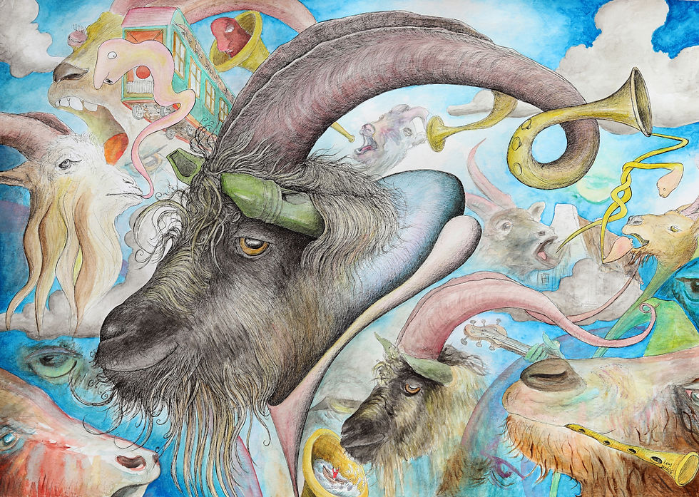 Bouc'maker - 40 x 60 cm - encre et aquarelle sur papier